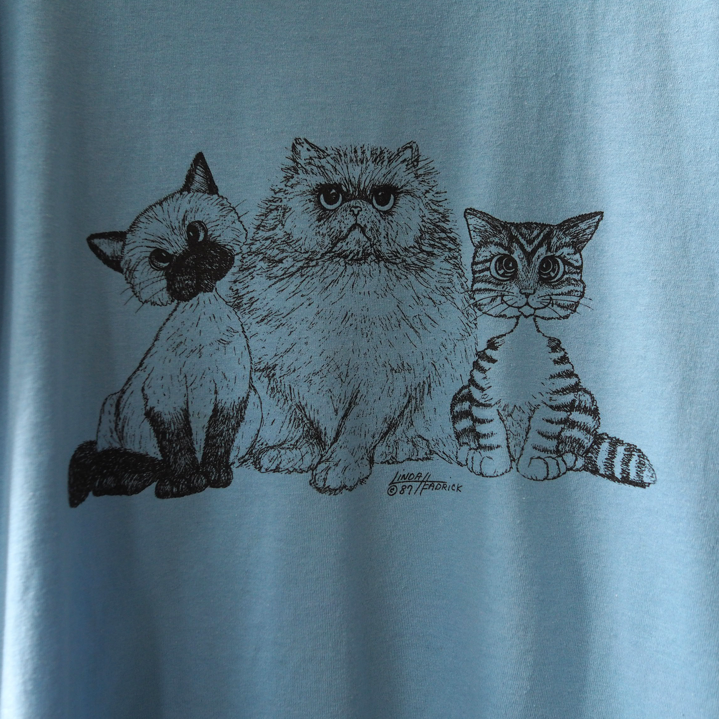 3 Cats Linda Headrick Tee / 80s / Made in USA