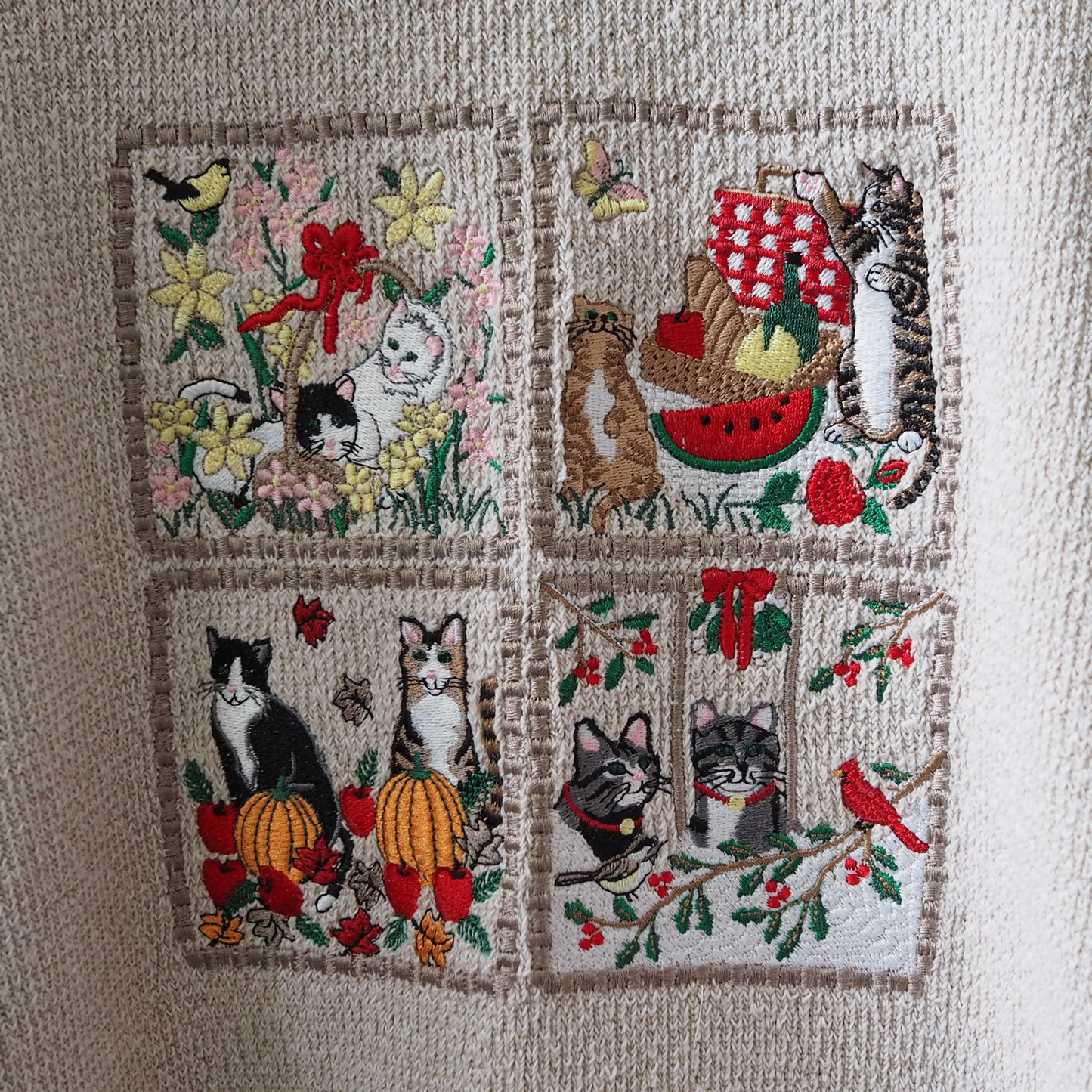 4 Seasons with Cats Sweat / 90s-