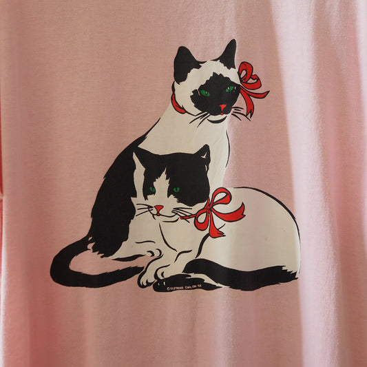 Siam & Hachiware Cat Tee / 80s- / Made in USA