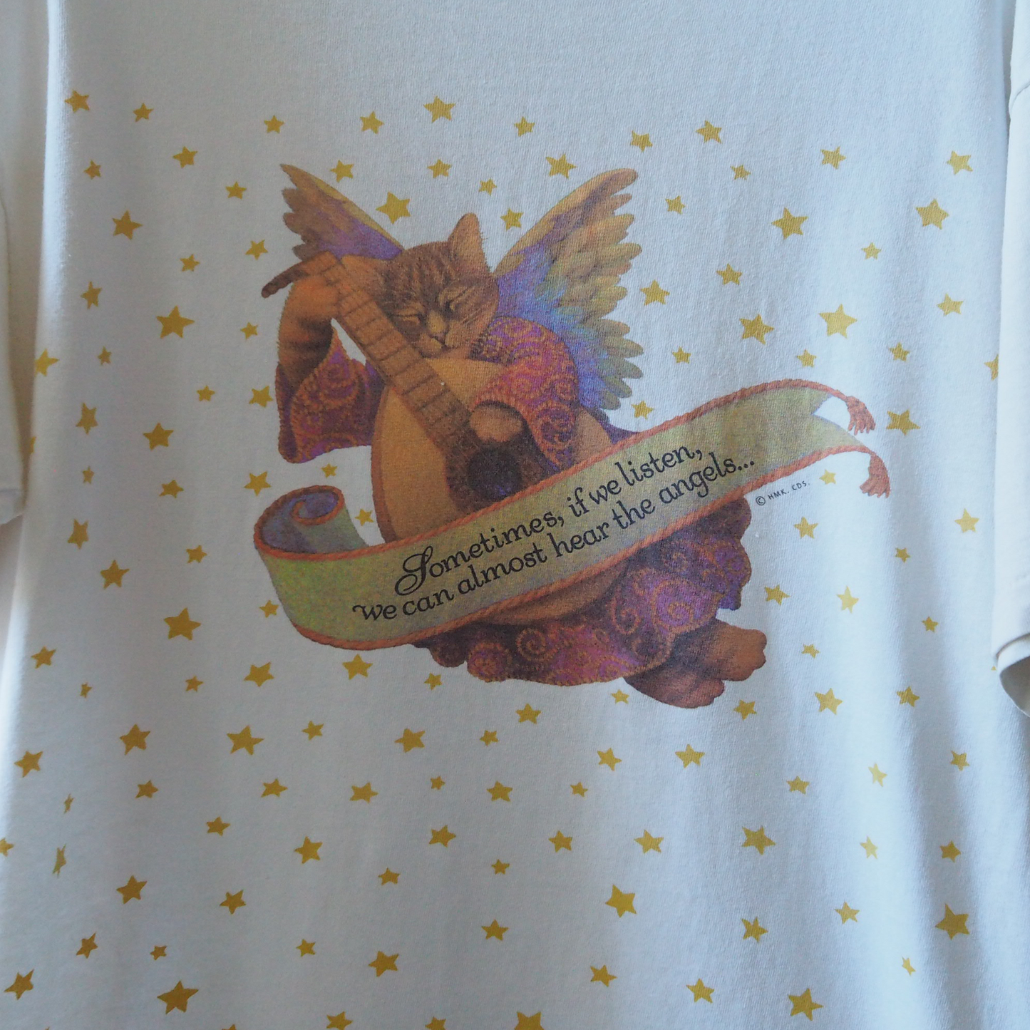 Angel Cat Tee / 90s / Made in USA