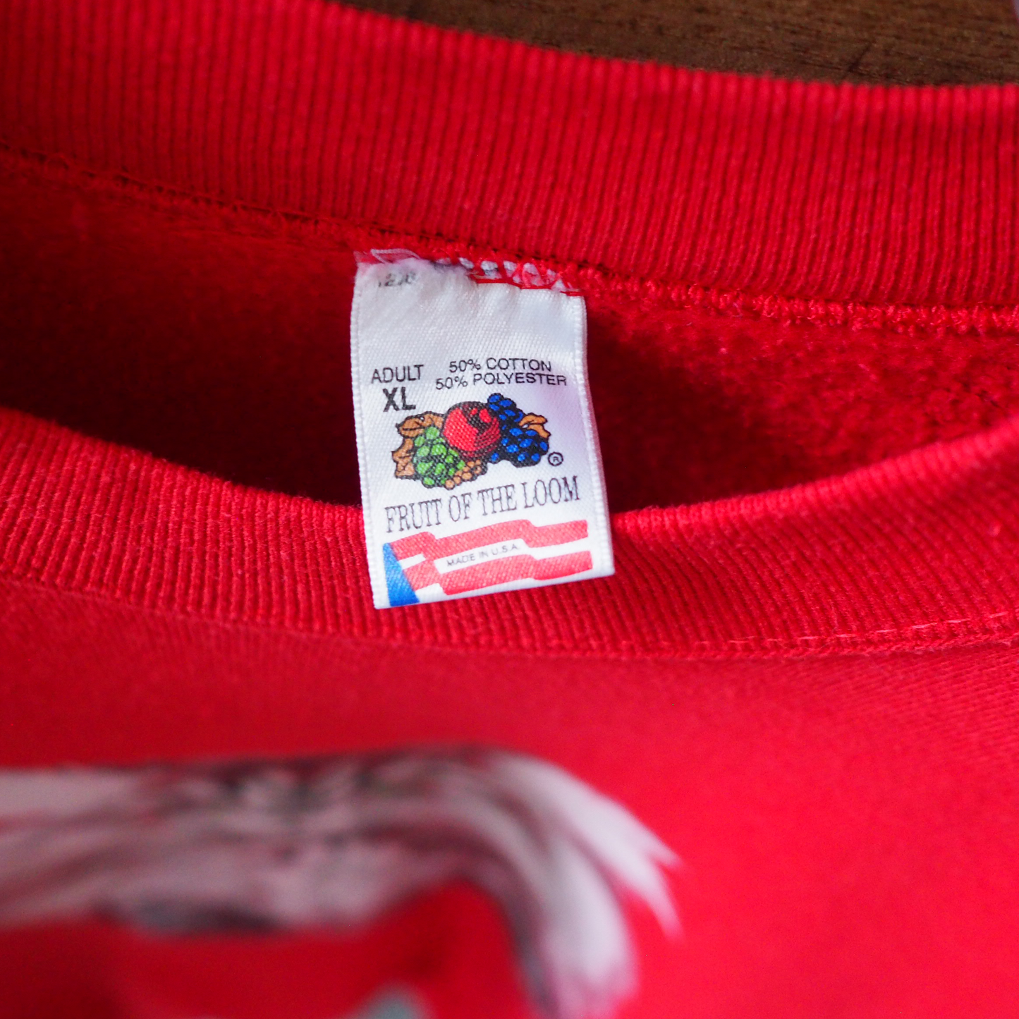 Baby Face Cat Portrait Sweat / 90s / Made in USA