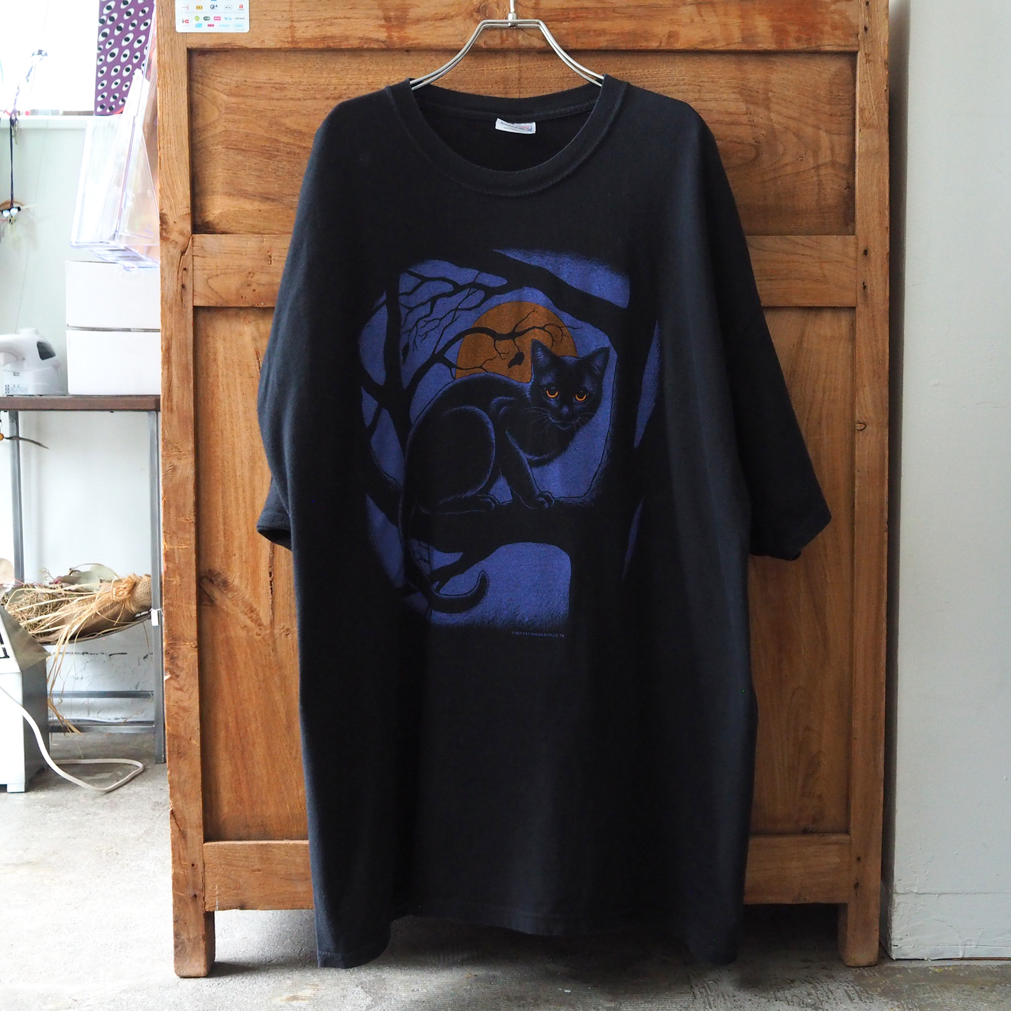 HEP CAT Black Cat Night Tee / 90s