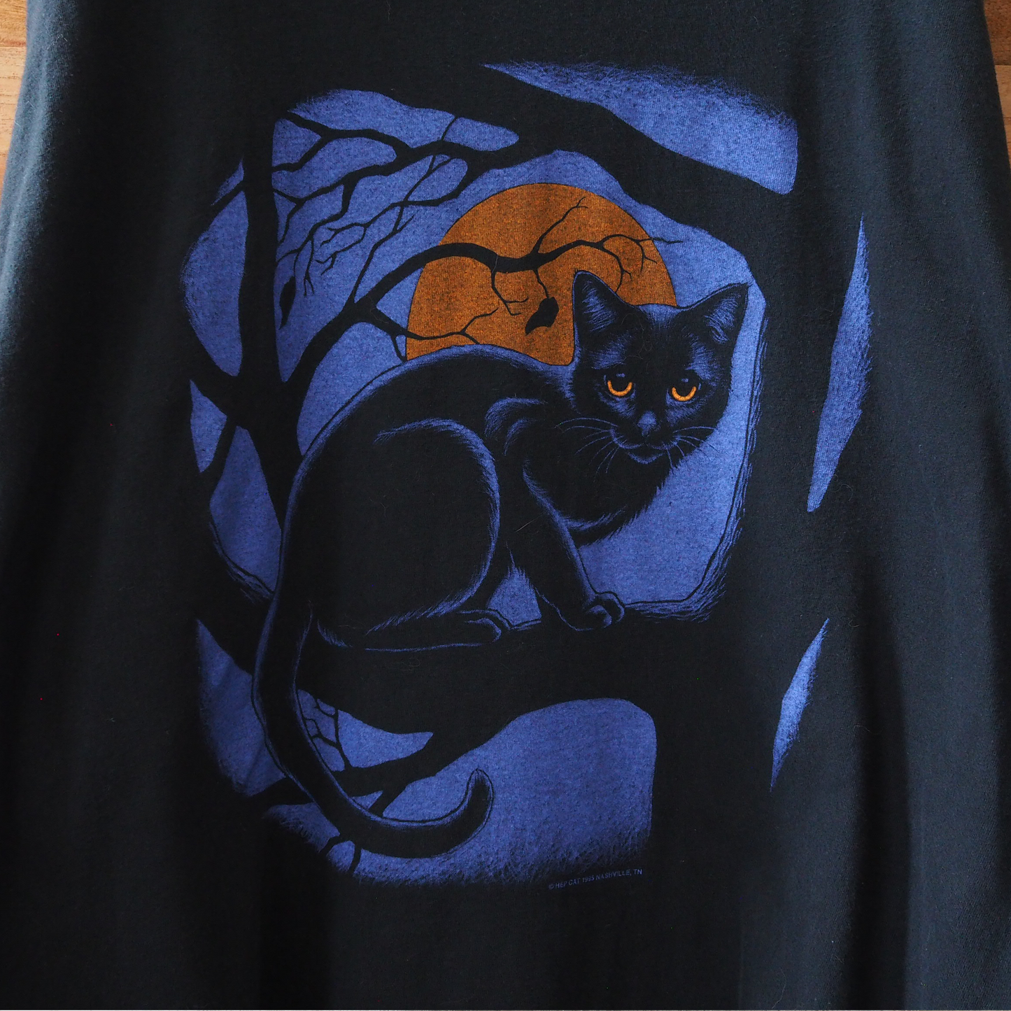 HEP CAT Black Cat Night Tee / 90s
