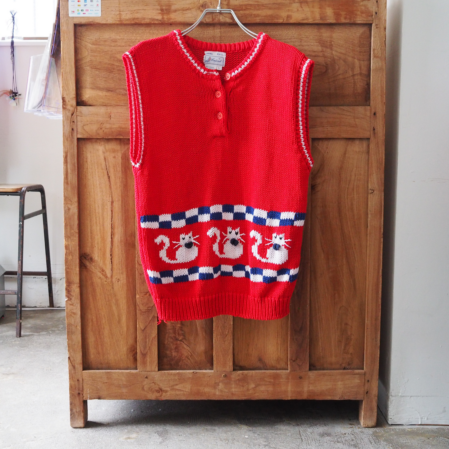 Tricolor Knit Vest / 90s