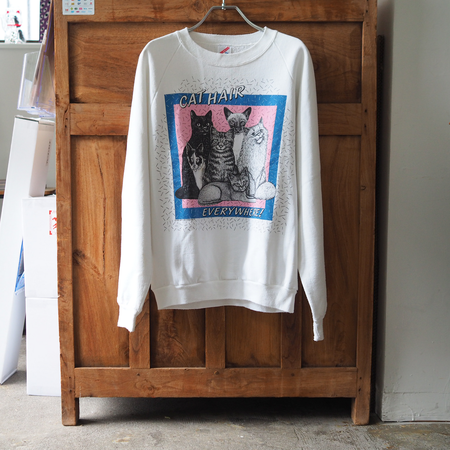 HEP CAT Cat Hair Everywhere Sweat / 80s / Made in USA