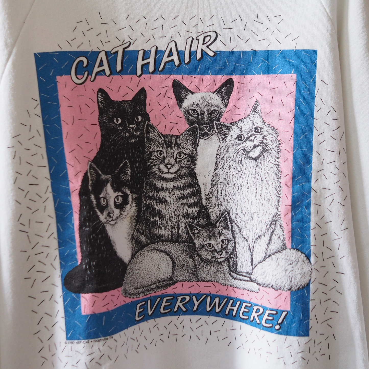 HEP CAT Cat Hair Everywhere Sweat / 80s / Made in USA