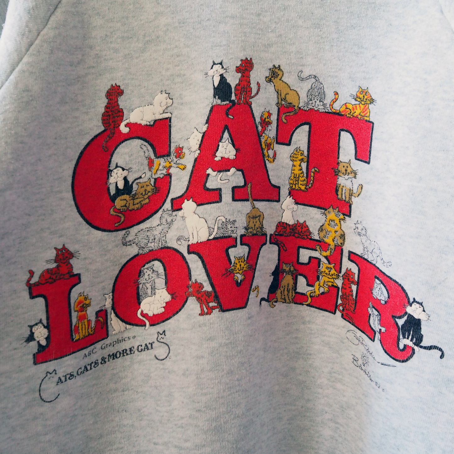 Cat Lover Sweat / 90s / Made in USA