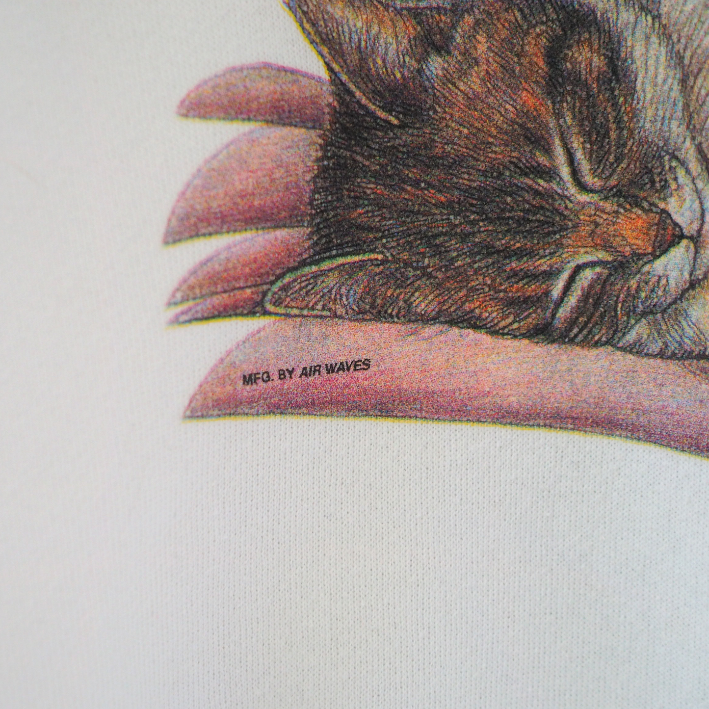 Cat Nap with Flowers Sweat / 90s / Made in USA