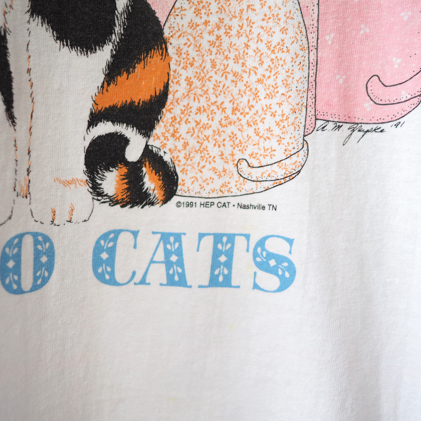 HEP CAT Calico Cats Tee / 90s