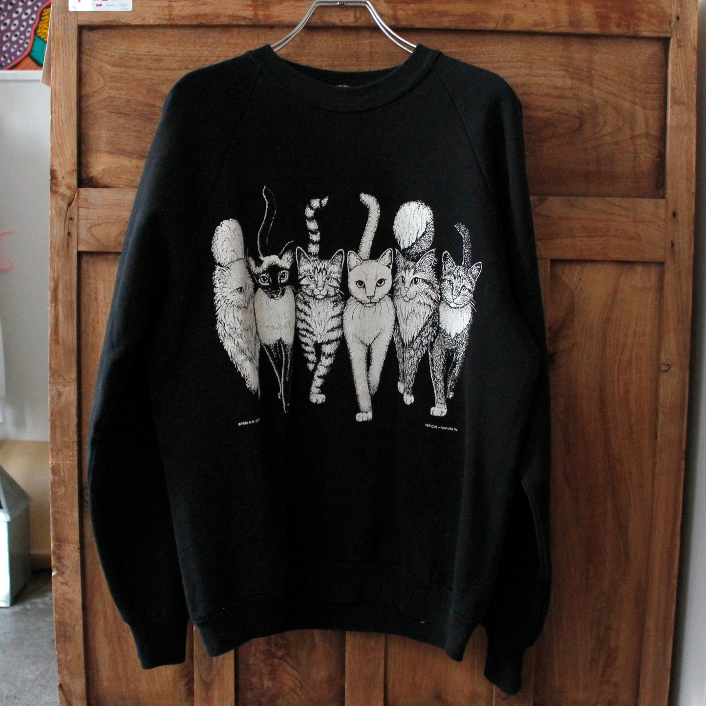 HEP CAT "Cats Coming and Going" Sweat / 80s / Made in USA