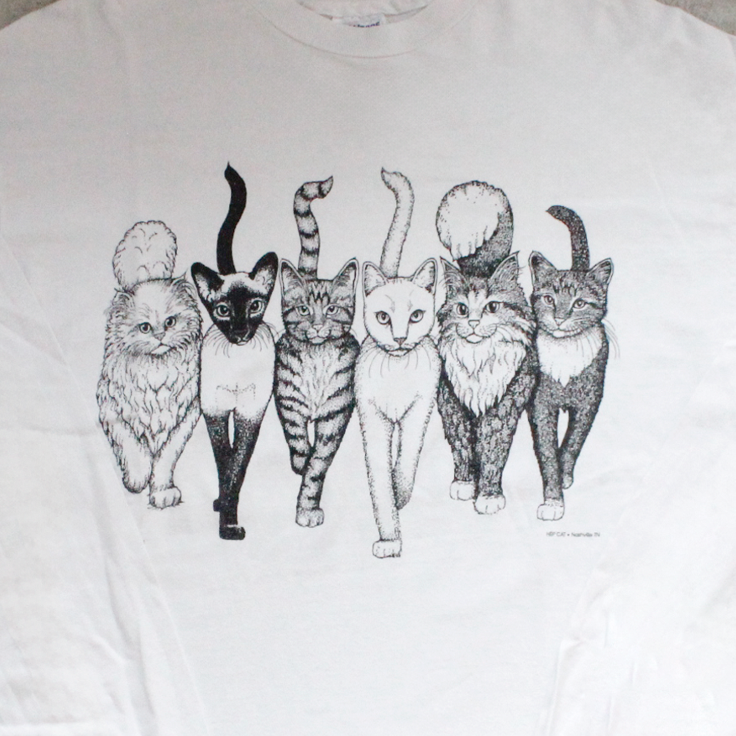 HEP CAT "Cats Coming and Going" Long-sleeve Tee / 80s / Made in USA