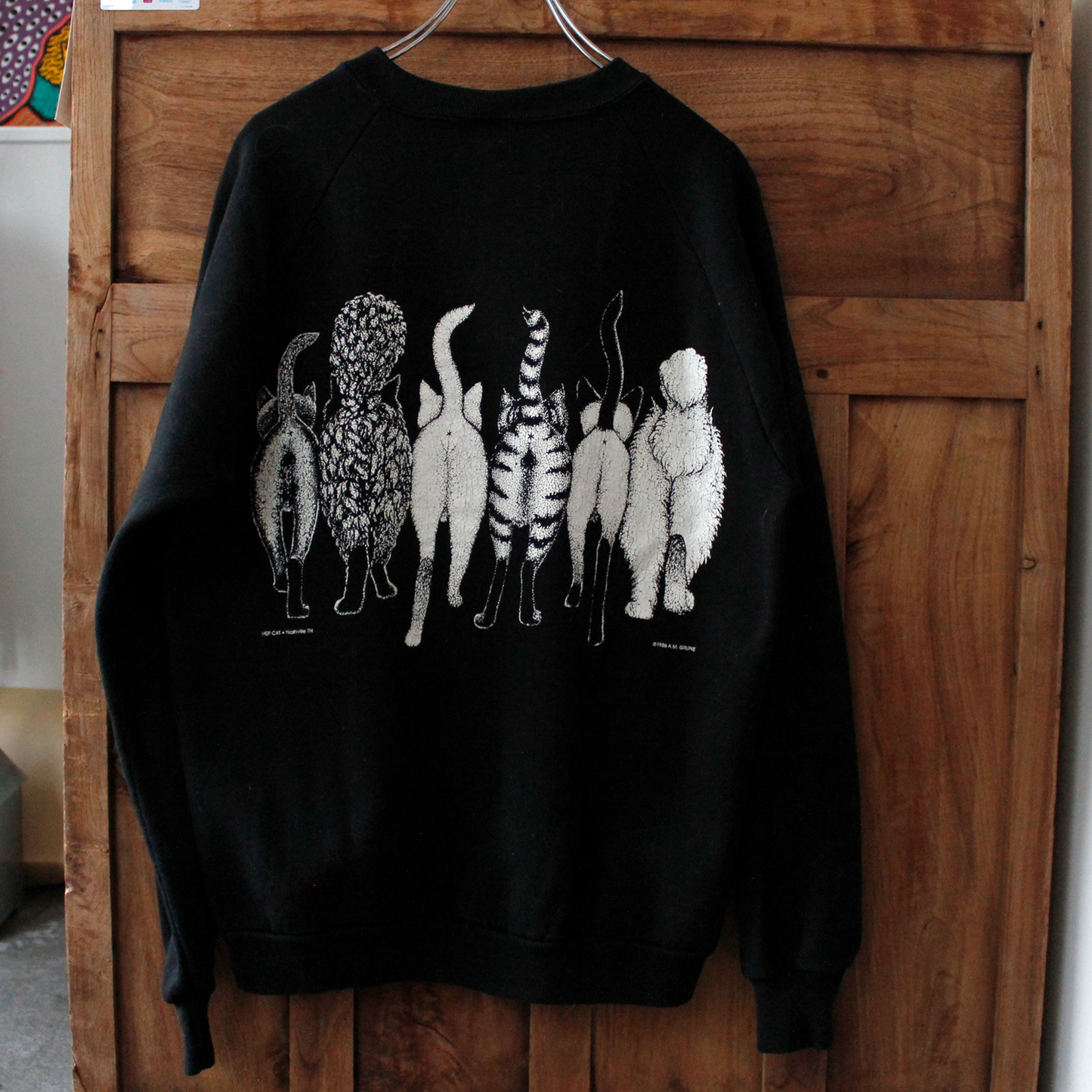 HEP CAT "Cats Coming and Going" Sweat / 80s / Made in USA