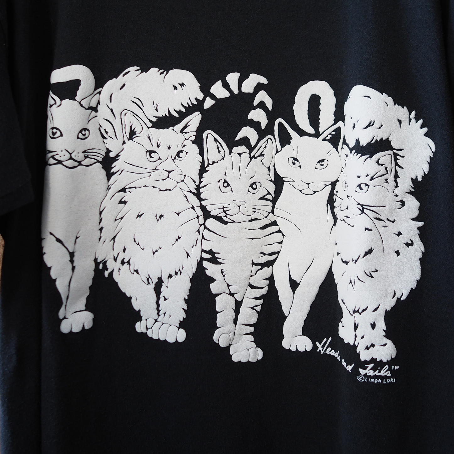 Linda Lori Black Tee / 90s / Made in USA