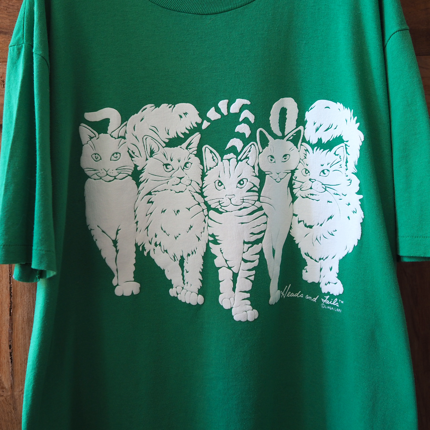 Linda Lori Green Tee / 90s / Made in USA