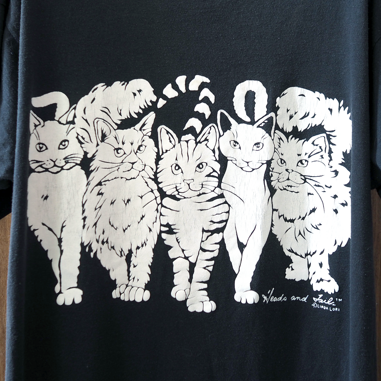 Linda Lori Black Tee / 80s / Made in USA