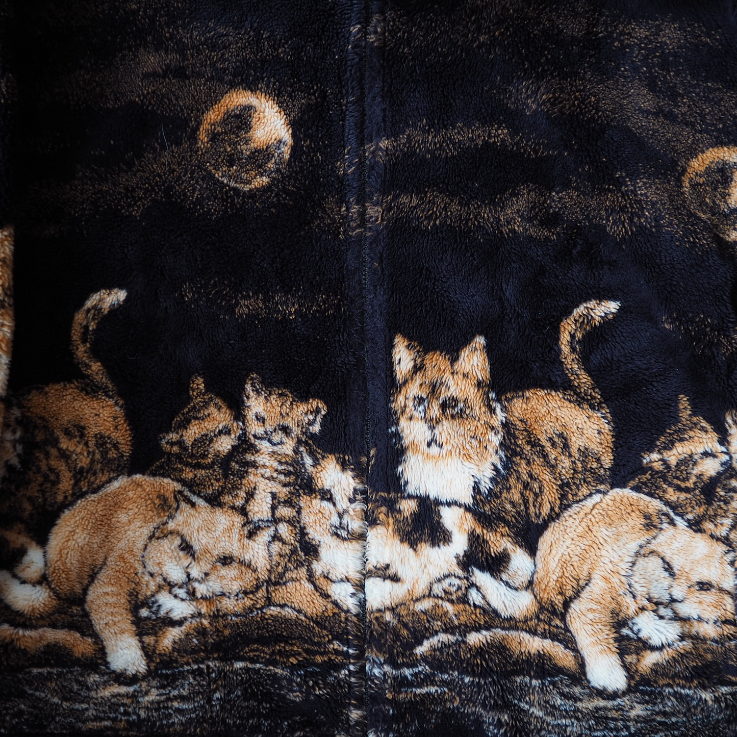 Mazmania Night Cat Collective Fleece Jacket / 90s / Made in USA