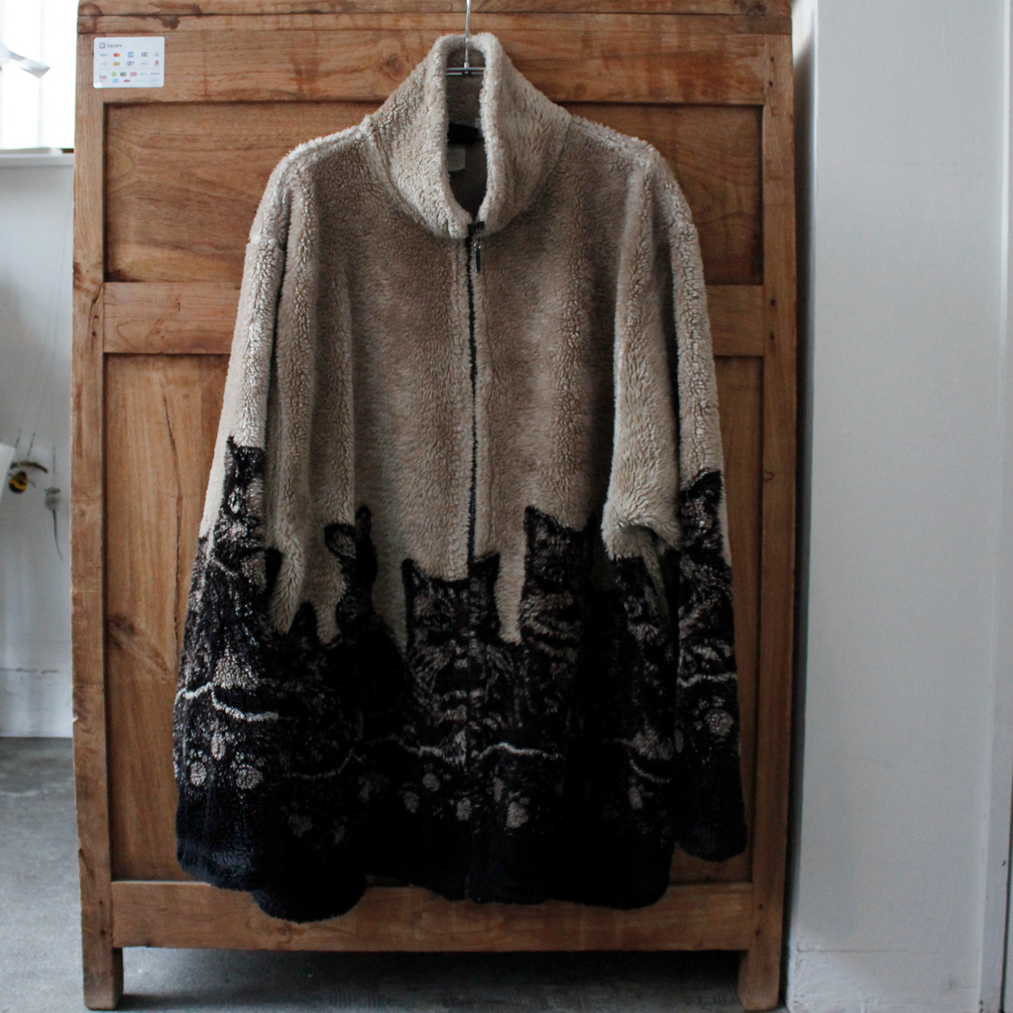 Cats and Paws Fleece Jacket / Mazmania / 90s / Made in USA