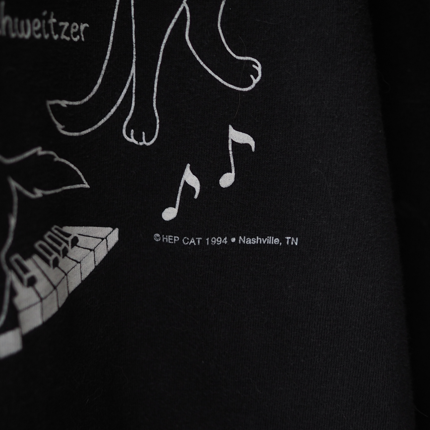 Music & Cats Tee / HEP CAT / 90s / Made in USA