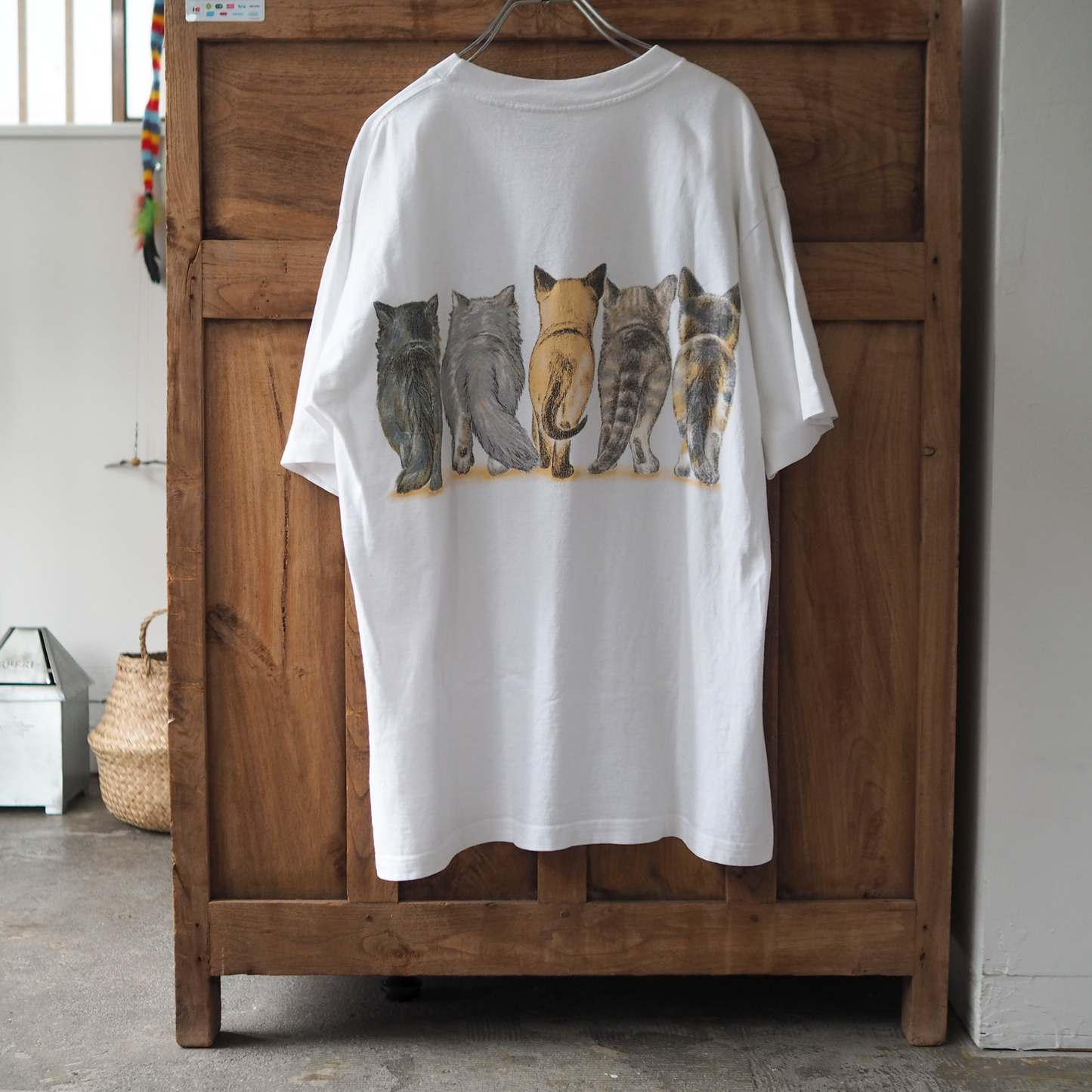 Basic 5 Cats Tee / Prints of Tails / 90s / Made in USA