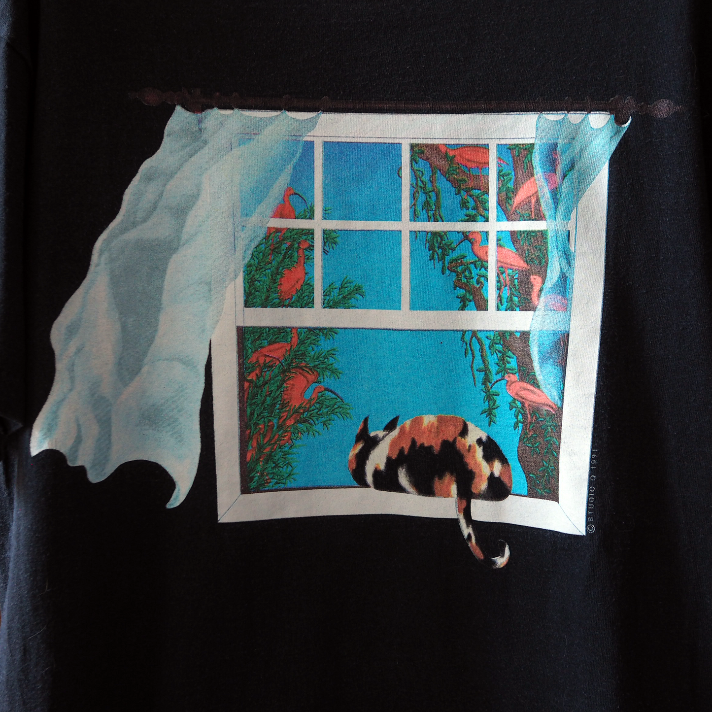 Calico at the Window Tee / Studio Q / 90s / Made in USA