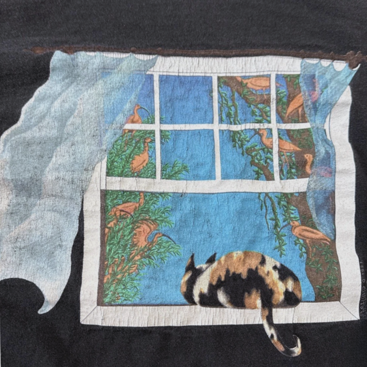 Calico at the Window Tee / Studio Q / 90s / Made in USA