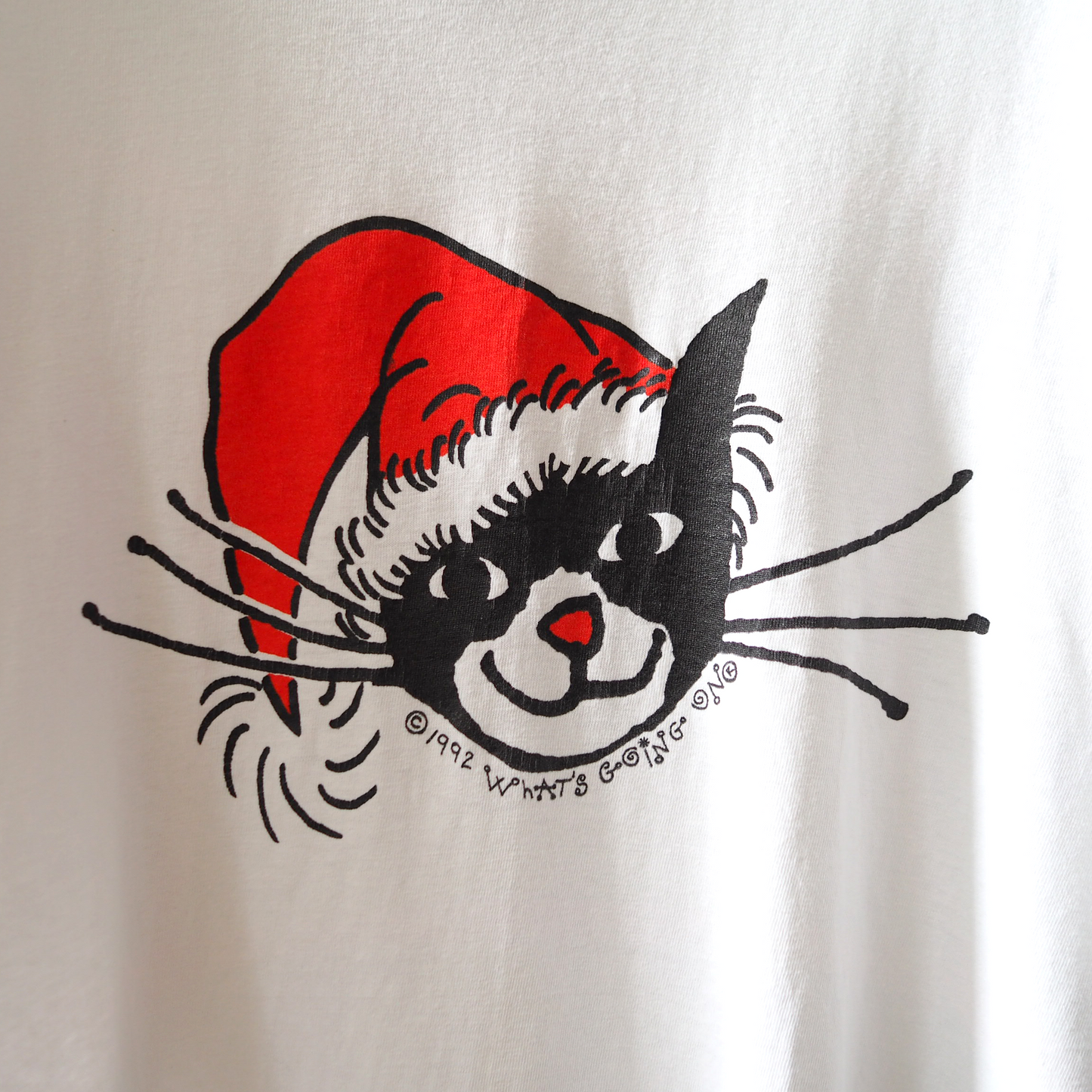 Santa Cat Tee / 90s / Made in USA