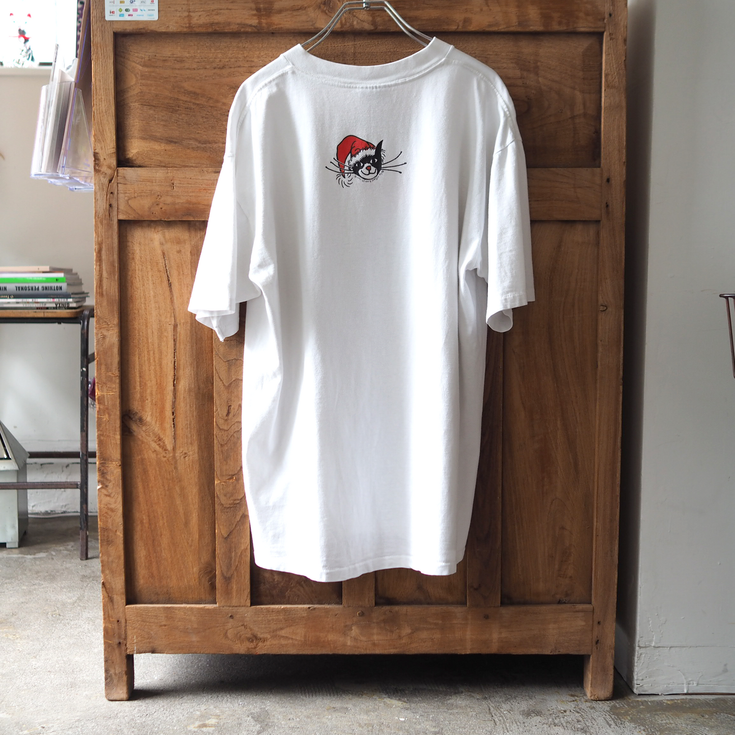 Santa Cat Tee / 90s / Made in USA