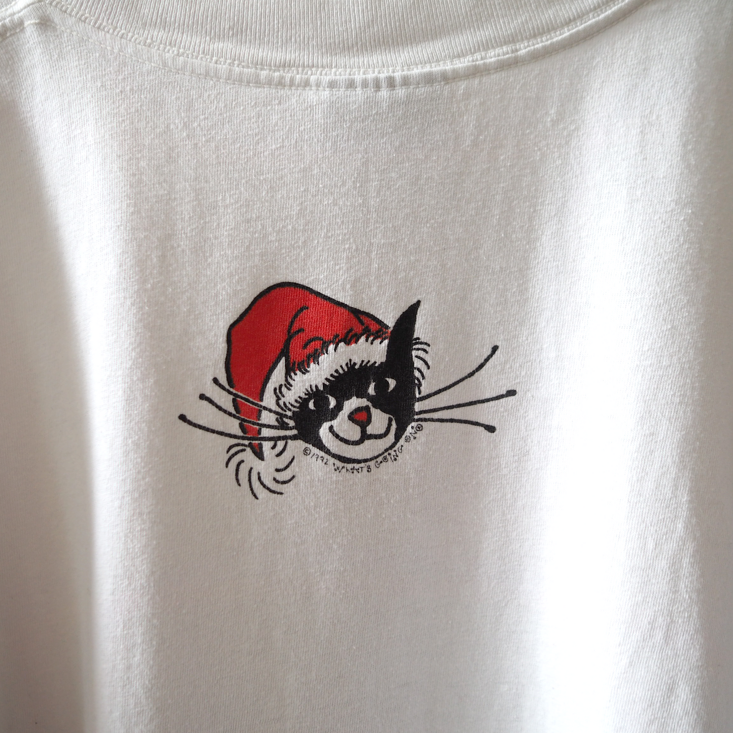 Santa Cat Tee / 90s / Made in USA