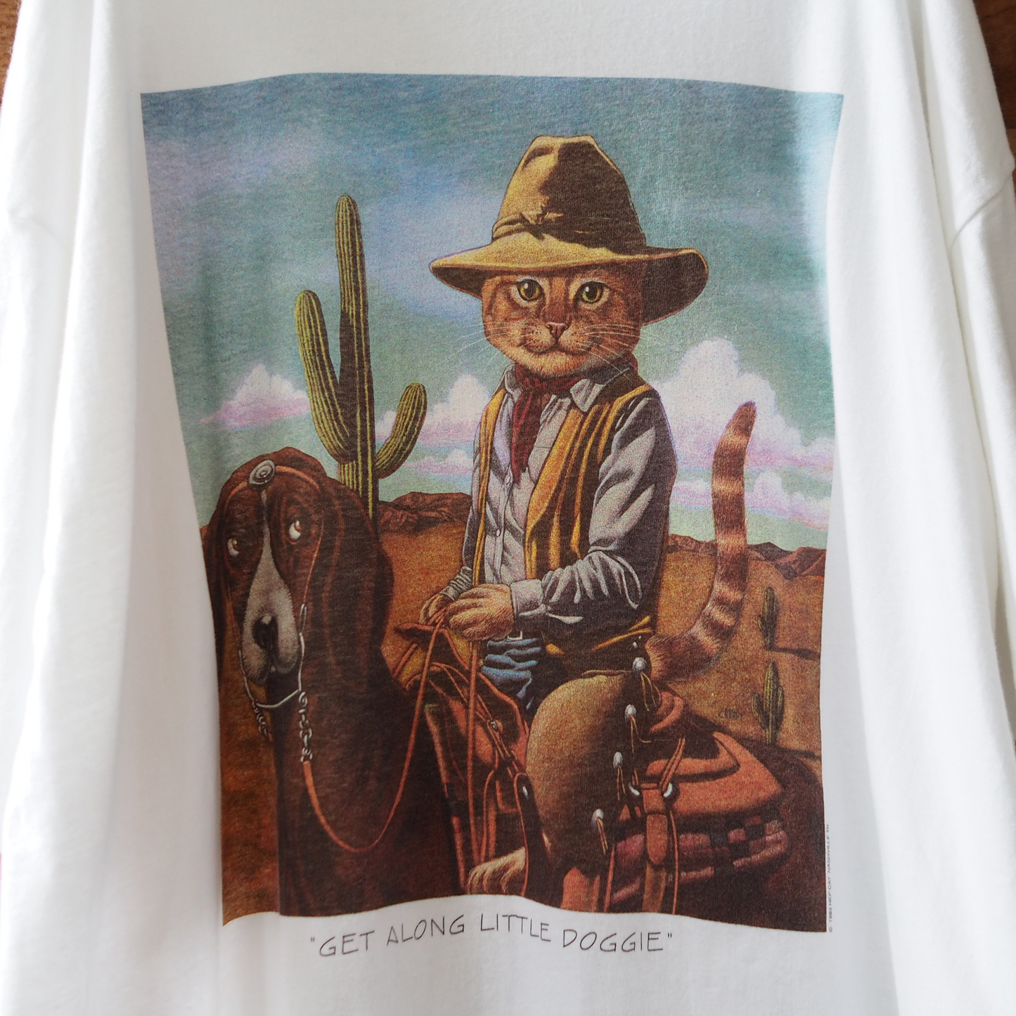 HEP CAT Cow Boy Tee / 90s / Made in USA