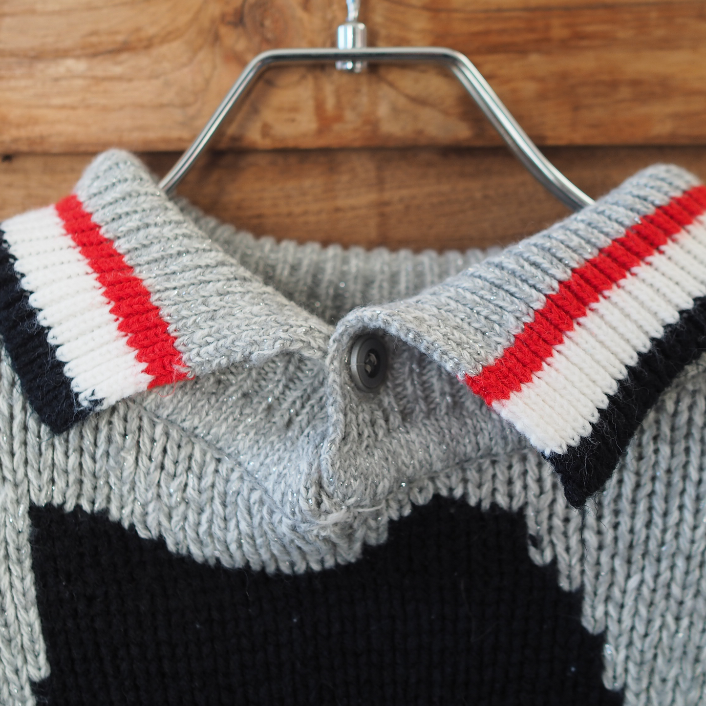 Bow-Tie Black & White Cats Knit Sweater / 80s-90s