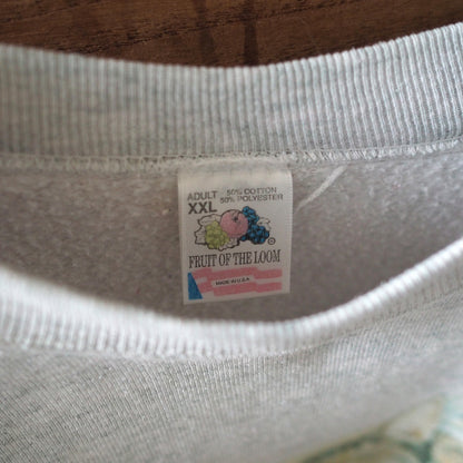 Sleepy Tabby Cat Sweatshirt / 90s / Made in USA