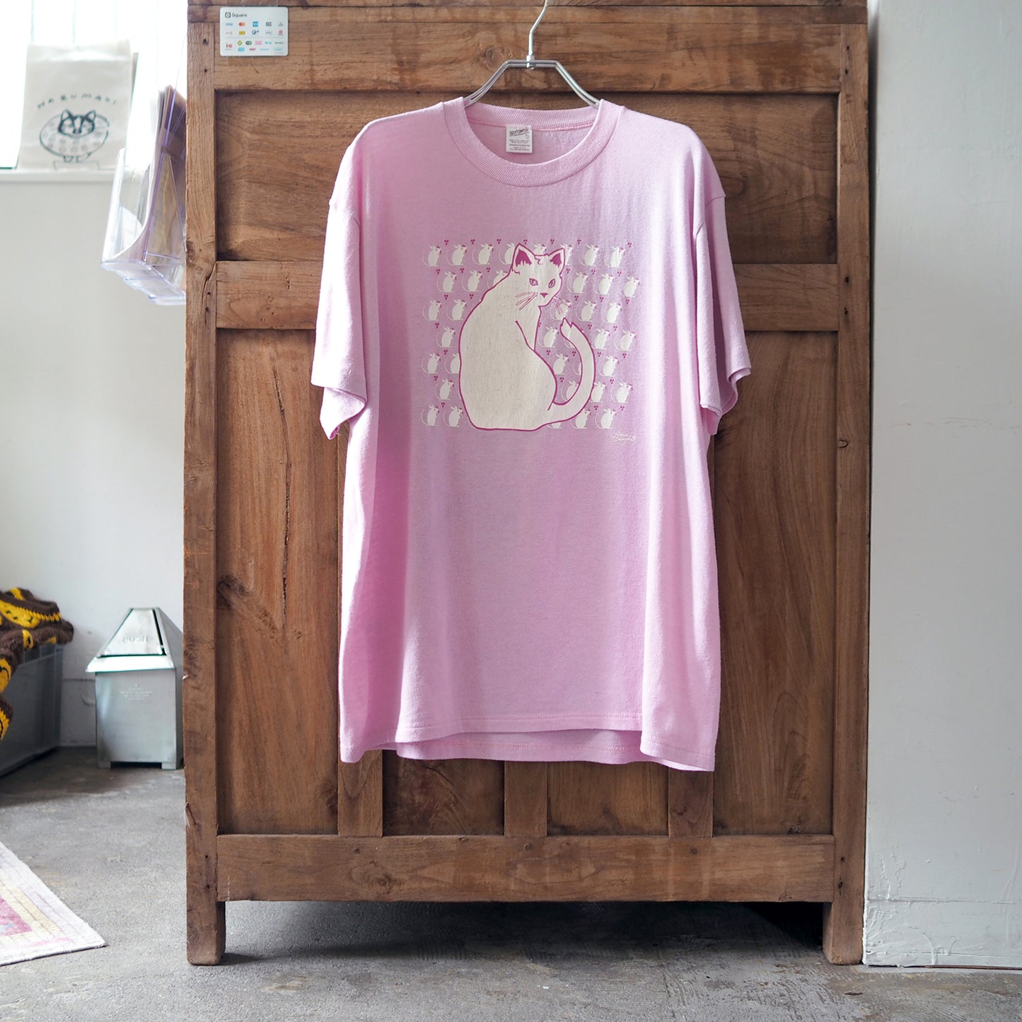 Mouses and White Cat Tee / 80s / Made in USA