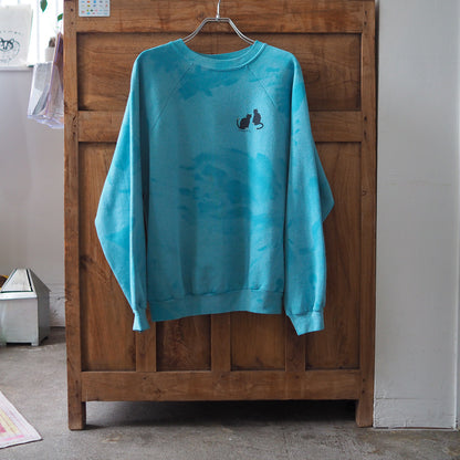 Tie-dyed Socks Cats Sweatshirt / 80s / Made in USA