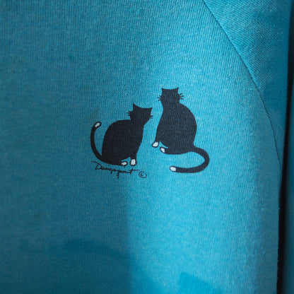 Tie-dyed Socks Cats Sweatshirt / 80s / Made in USA