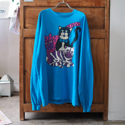 Funky Cat Trio Long-Sleeve Tee / 90s / Made in USA