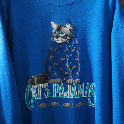 Cat's Pajamas Sweatshirt / 90s / Made in USA