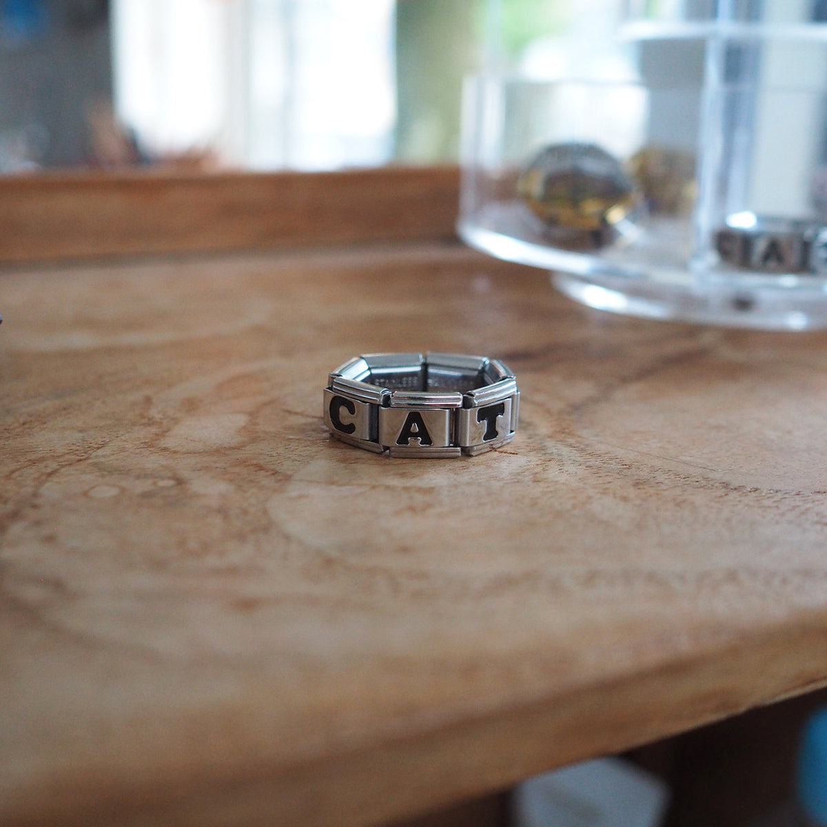 "CAT" Charm Ring