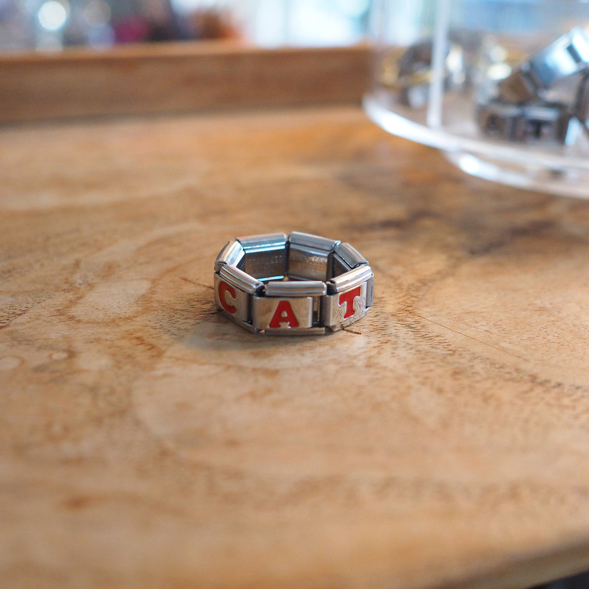 "CAT" Charm Ring