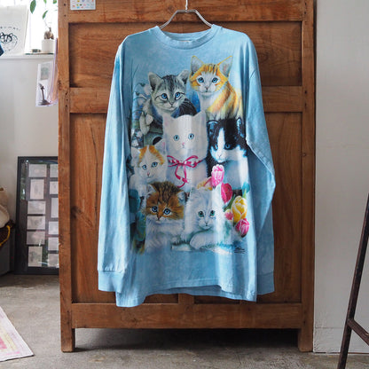 The Mountain All-Over Cats Long-Sleeve Tee / 00s-
