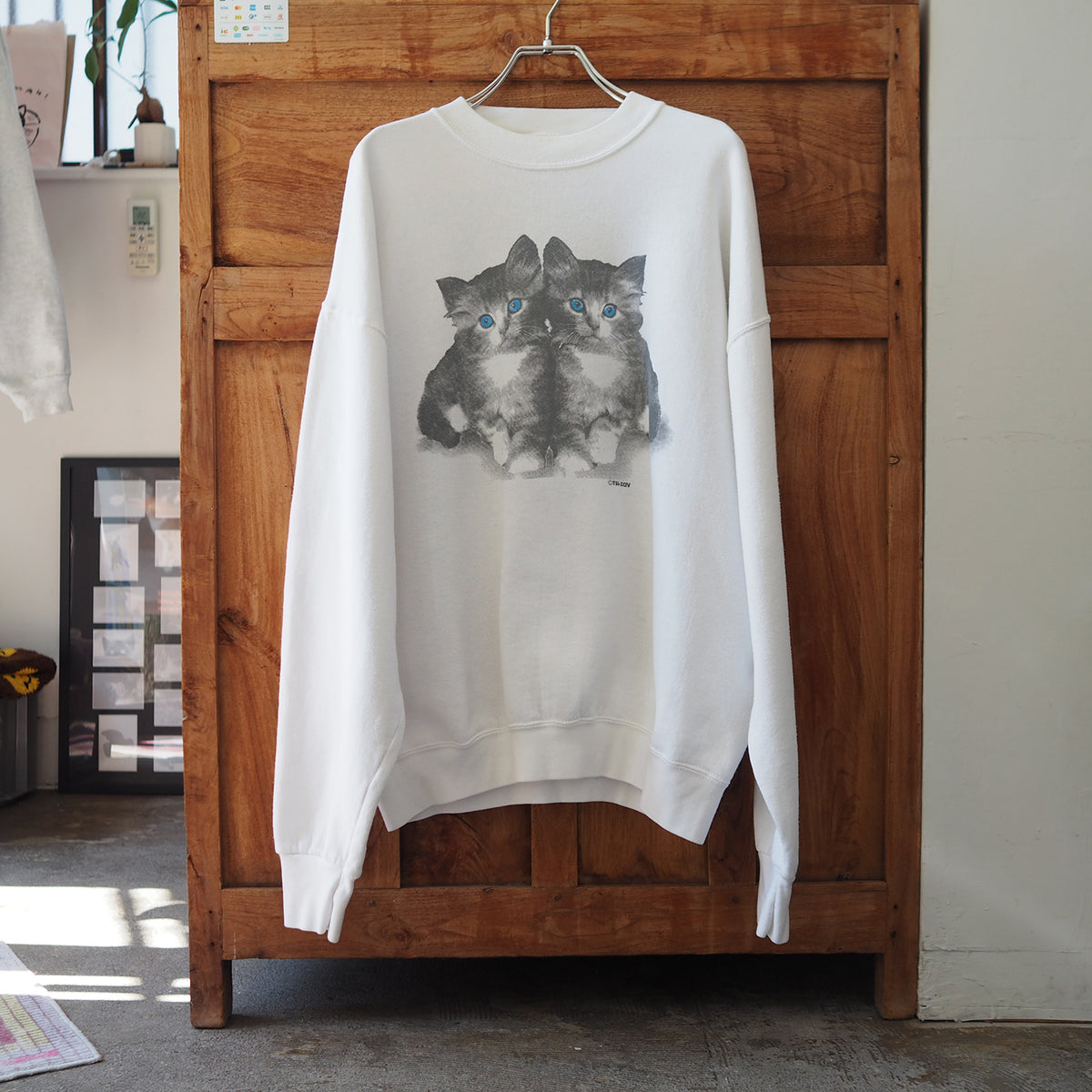 Kitten Blue Cats Sweat / 90s / Made in USA