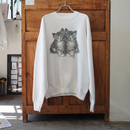 Kitten Blue Cats Sweat / 90s / Made in USA