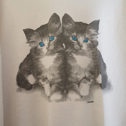 Kitten Blue Cats Sweat / 90s / Made in USA
