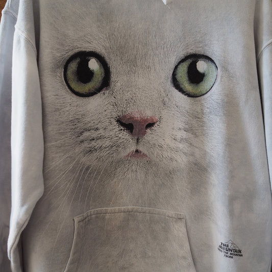 The Mountain White Cat Face Hoodie