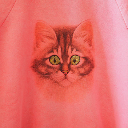Glitter Eyes Cat Sweat / 90s-