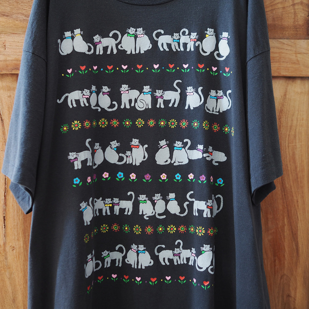 Cats, Flowers, and Sun Tee / 90s / Made in USA