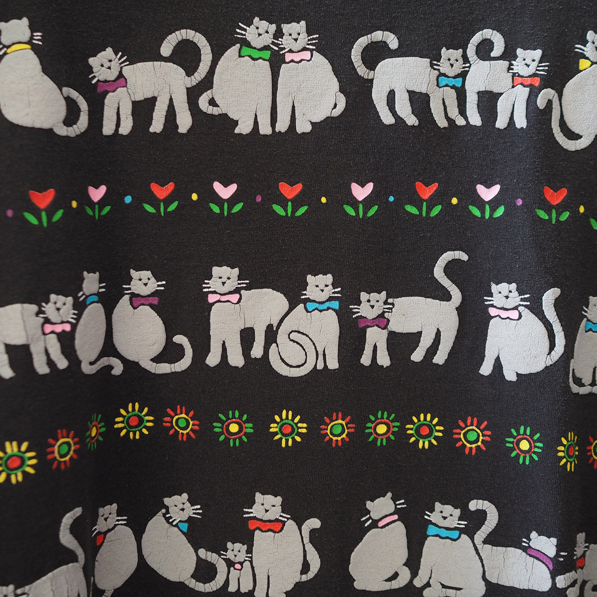 Cats, Flowers, and Sun Tee / 90s / Made in USA
