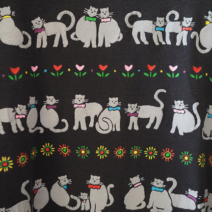 Cats, Flowers, and Sun Tee / 90s / Made in USA