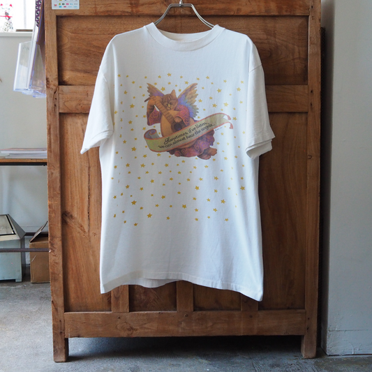 Angel Cat Tee / 90s / Made in USA