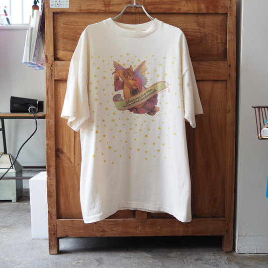 Angel Cat Tee / 90s / Made in USA