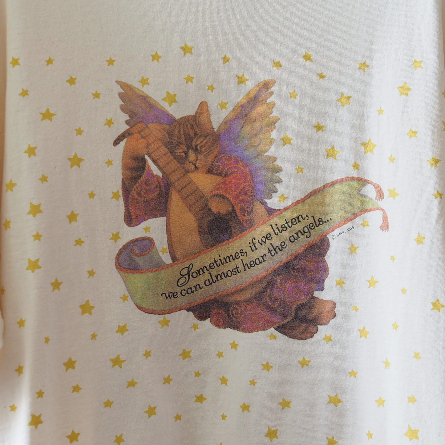Angel Cat Tee / 90s / Made in USA